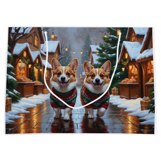 Corgi Dogs Christmas Snow Holiday (Framsidan)