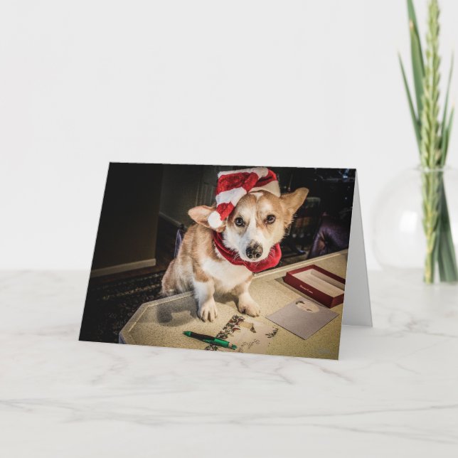 Corgi Elf-julkort Helgkort (Framsida)