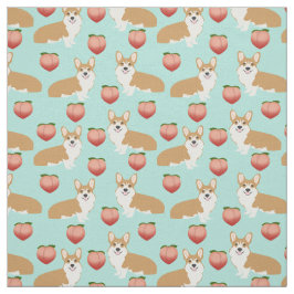 Corgi Emoji Fabric - söta persiko-knölar Tyg