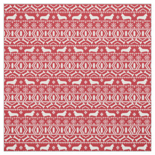 Corgi Fair Isle Fabric - söt corgi hund design Tyg