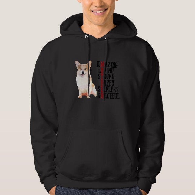 Corgi Fantastisk Loving Strong Lycklig Selfless Gr Hoodie (Framsida)