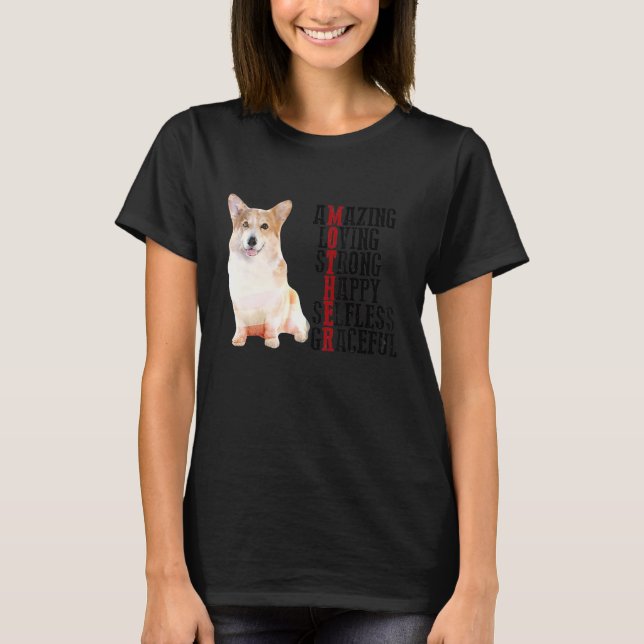 Corgi Fantastisk Loving Strong Lycklig Selfless Gr T Shirt (Framsida)