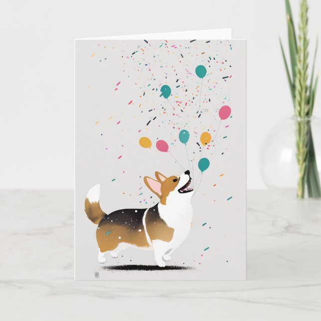 Corgi Firande-hälsningskort Tack Kort (Framsida)