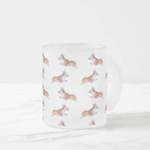 Corgi-flygtid i mönster frostad glasmugg