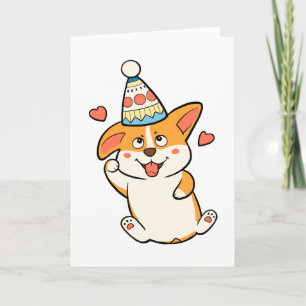 Corgi Födelsedagsfest Kort