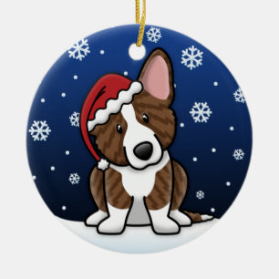 Corgi för Brindle kofta för Kawaii tecknad Julgransprydnad Keramik