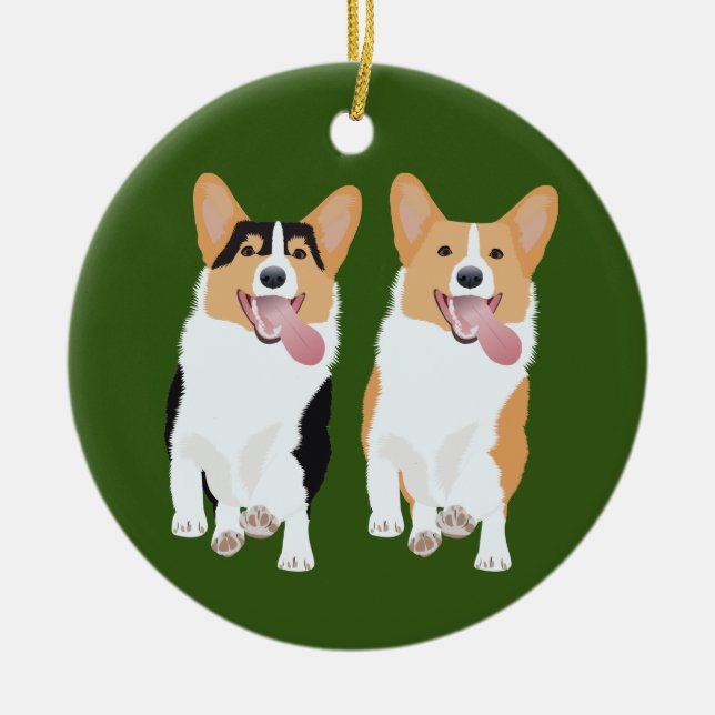 Corgi Friends Julgransprydnad Keramik (Framsidan)