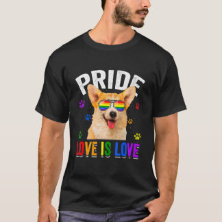 Corgi Gay pride Lgbt Rainbow Flagga Hund T Shirt