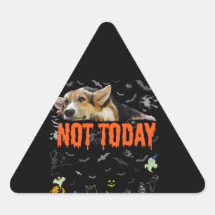 Corgi Gift Inte i dag Cute Corgi Älskare Ugly Ha Triangelformat Klistermärke