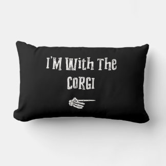 Corgi Gift | Jag är med Corgi Hund Halloween Costu Lumbarkudde