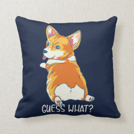 Corgi Gissa vilken Hund Gag Monogram Kudde