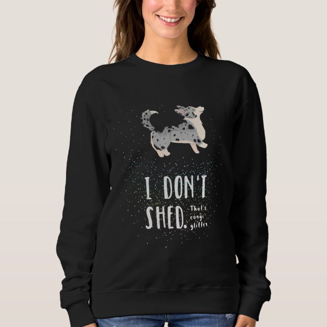 Corgi Glitter Cardigan Welsh Corgi T Shirt (Framsida)