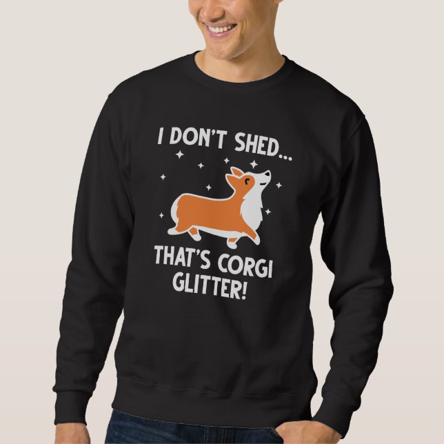 Corgi Glitter Lång Ärmad Tröja (Framsida)