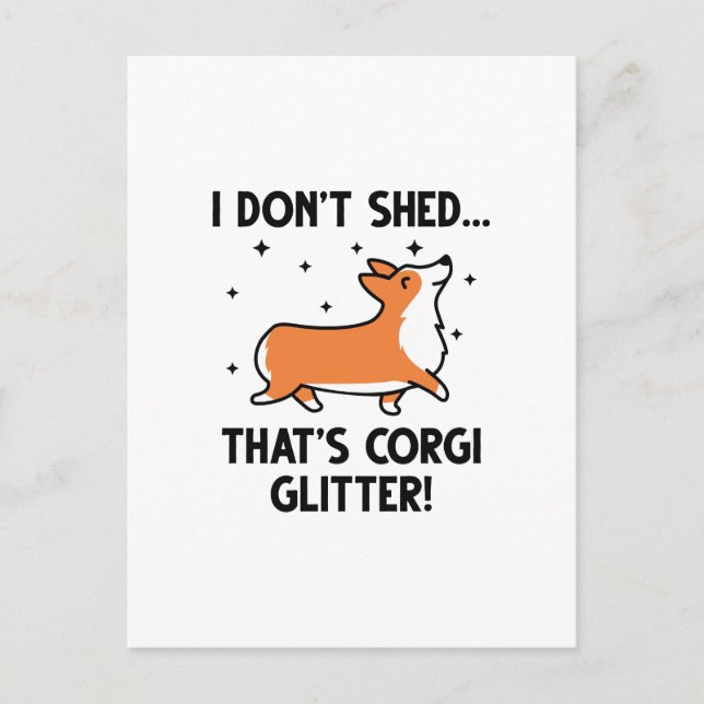 Corgi Glitter Vykort (Framsida)