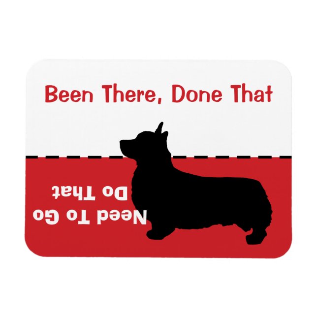 Corgi Go Potty Magnet - släpp ut hund ANPASSADE (Horisontell)