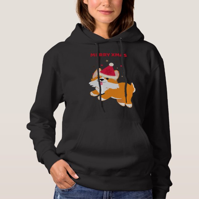 Corgi God jul T Shirt (Framsida)