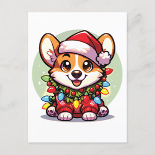 Corgi God jul Winter Animals Cute Corgis Helg Vykort