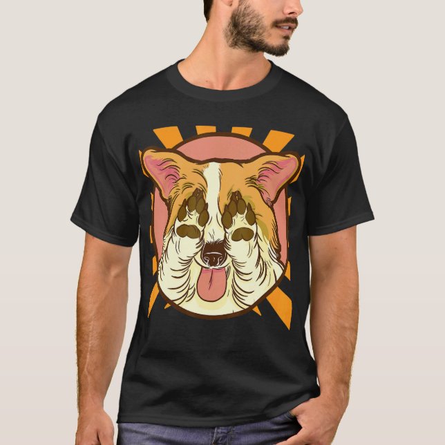 Corgi gömmer sig t shirt (Framsida)