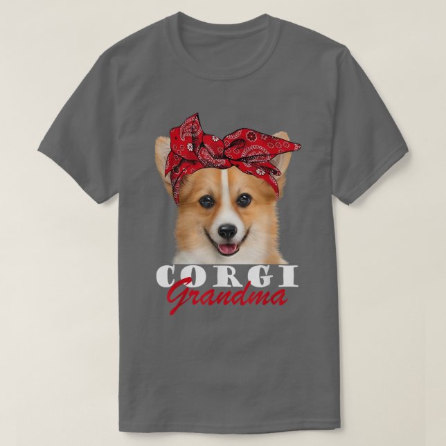 Corgi Grandma Cute Corgi Dog Bandana  T Shirt (Design framsida)