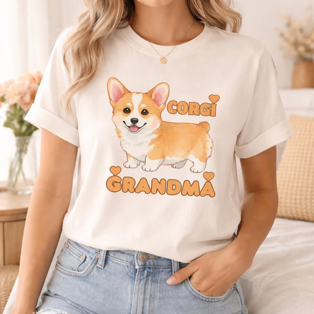 Corgi Grandma Cute Dog Lover Design T Shirt (Cute Corgi Grandma t-shirt for proud dog lovers.)