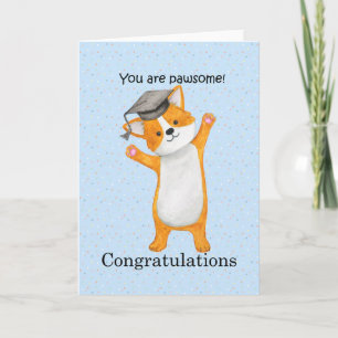 Corgi grattis studenten söt hund kort