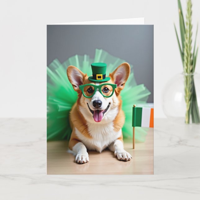 Corgi Grön Mönsterkort Kort (Framsida)