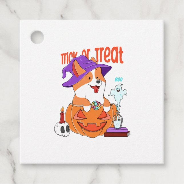 Corgi Halloween Gåvor Etiketter (Framsida)