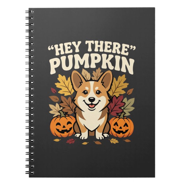 Corgi Halloween Hej där Pumpa Design Anteckningsbok (Framsidan)