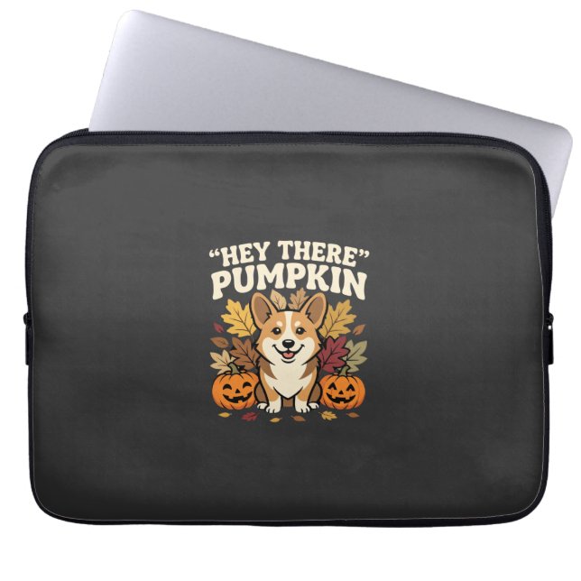 Corgi Halloween Hej där Pumpa Design Laptop Fodral (Framsidan)