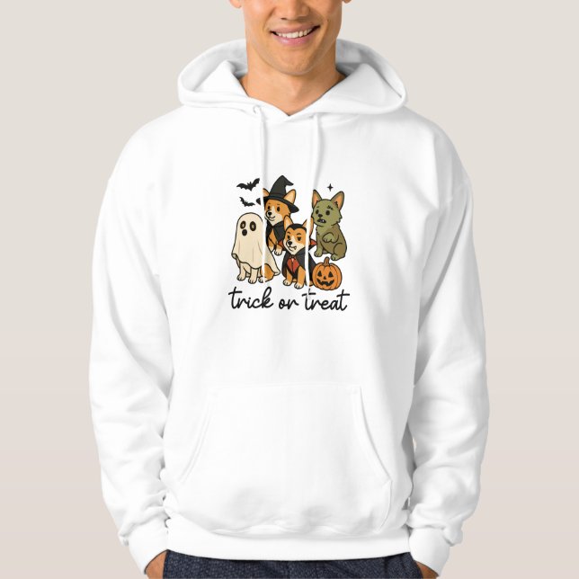 corgi halloween kostym  hoodie (Framsida)