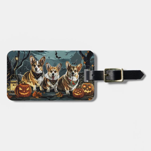 Corgi Halloween Kuslig Bagagebricka (Horisontell Framsida)