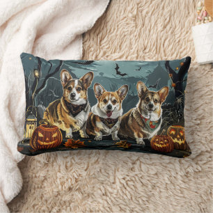 Corgi Halloween Kuslig Lumbarkudde
