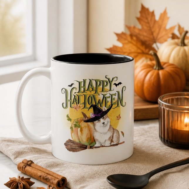 Corgi Halloween-mugg Två-Tonad Mugg (Skapare uppladdad)