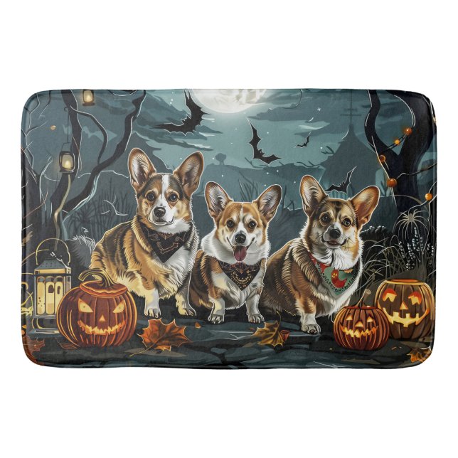 Corgi Halloween Spooky Badrumsmatta (Framsidan)