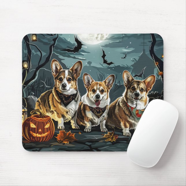 Corgi Halloween Spooky Musmatta (Med mus)
