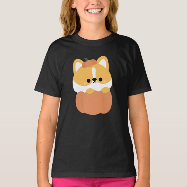 Corgi Halloween T Shirt (Framsida)