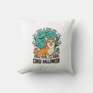 Corgi Halloween-tröja för tjejer som älskar hundar Kudde