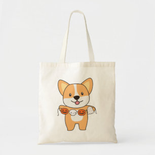 Corgi Happy halloween Hund Costume Tote Bag Tygkasse