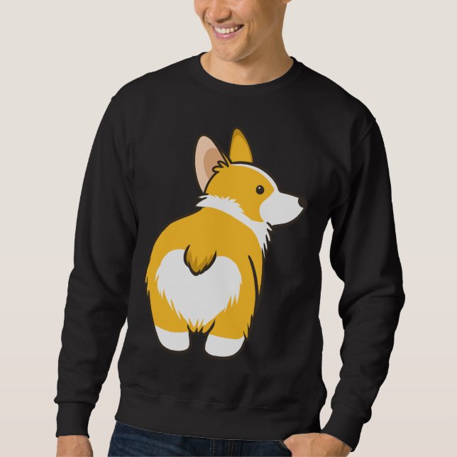 Corgi Heart Butt Lång Ärmad Tröja (Framsida)