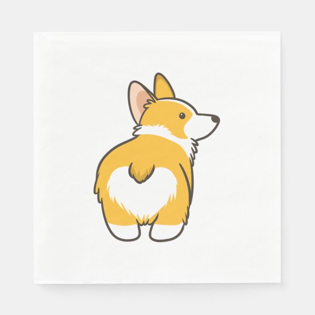 Corgi Heart Butt Pappersservett (Framsidan)