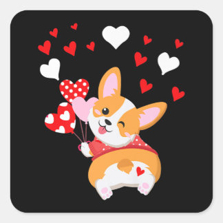 Corgi Heart, gissa vad Corgi Butt Fyrkantigt Klistermärke