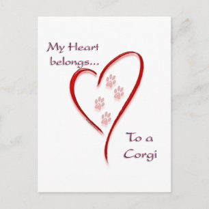 Corgi Heart-Tillhören Vykort