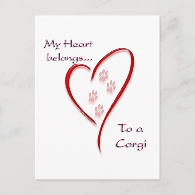 Corgi Heart-Tillhören Vykort (Framsida)