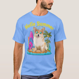 Corgi Hej Summer Hund älskare Vacation 2022 T Shirt