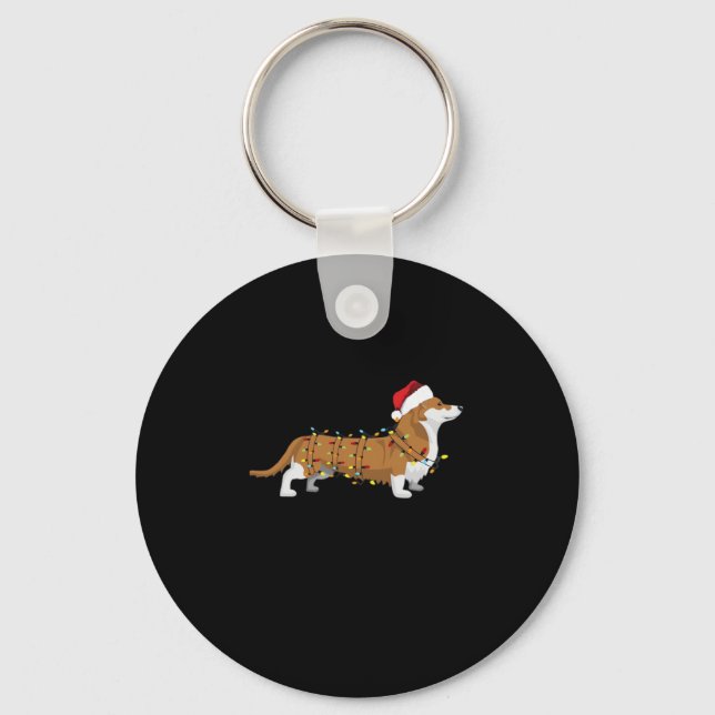 Corgi Helgdag jul Light Essential T-Shirt Nyckelring (Framsida)