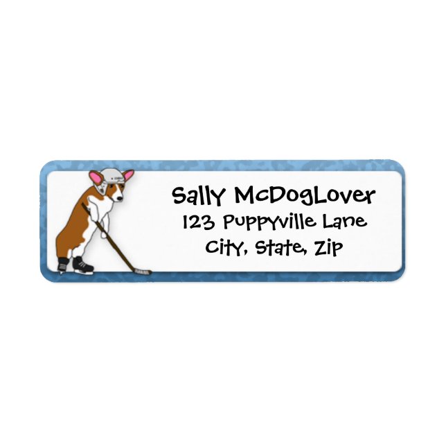 Corgi Hockey Returadress Etikett (Framsidan)