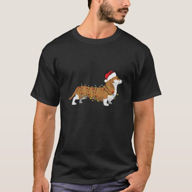 Corgi Holiday Christmas Light Essential T-Shirt (Framsida)