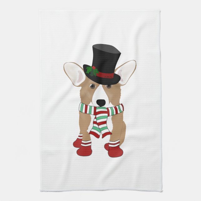 Corgi Holiday Köks handduk Kökshandduk (Vertikal)