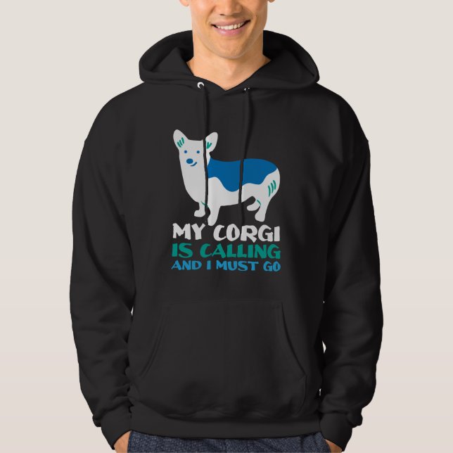 Corgi Hund 1044 Hoodie (Framsida)