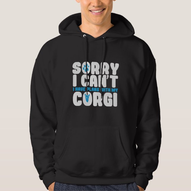 Corgi Hund 1155 Hoodie (Framsida)